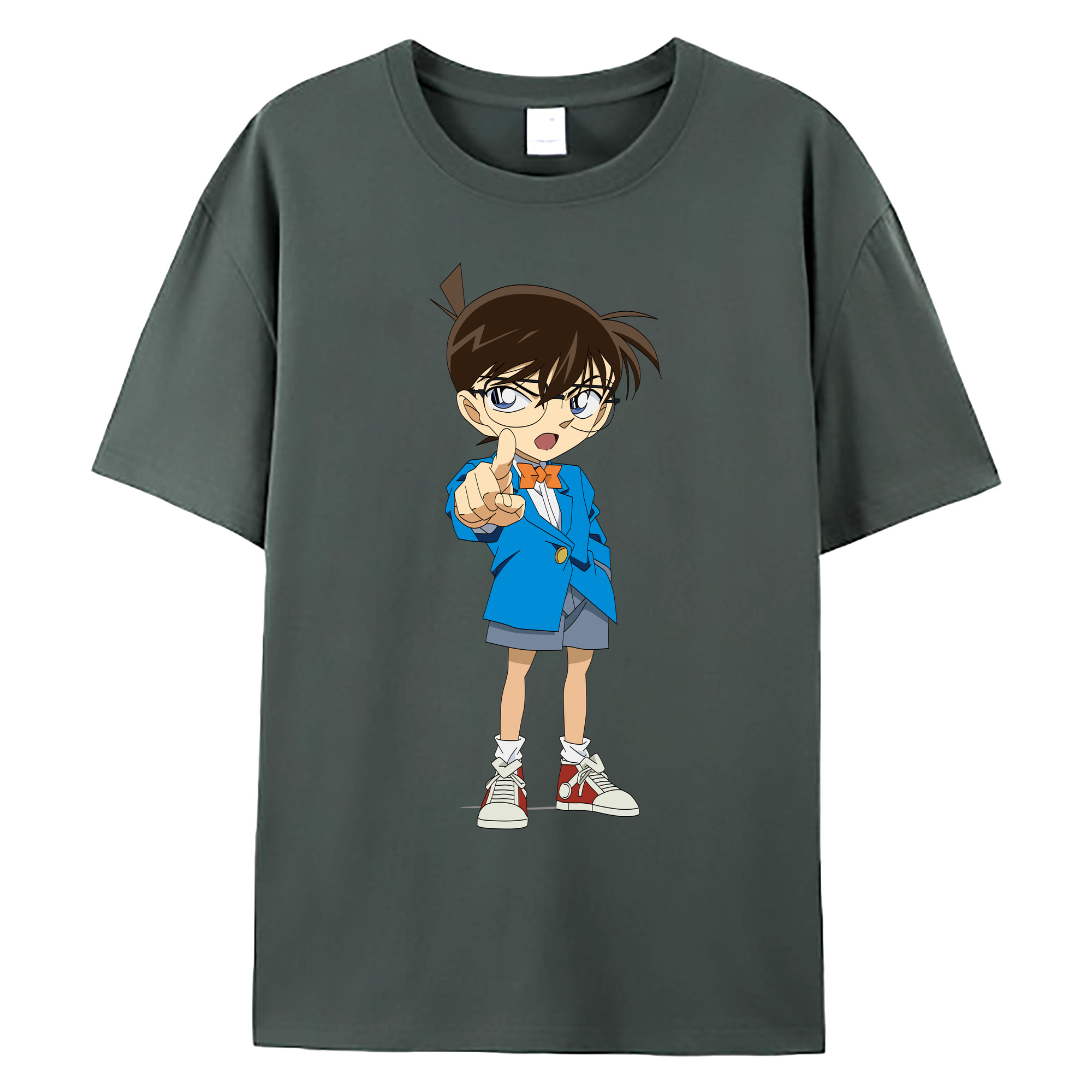 （画像用） 名探偵コナン 江戸川 コナン Detective Conan Conan Edogawa 綿100％ メンズ半袖Tシャツ｜肌触りやわらか＆通気性